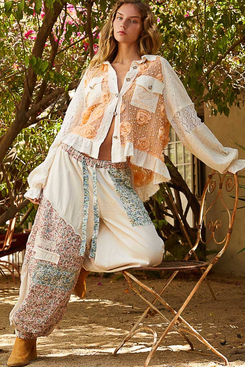 トップス FLOWER BALLOON TULLE BOLERO (CREAM) plain-tulle-bolero-pt001-beige