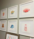 Framed 8x8" Watercolor Art - Nursery/Child theme