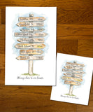 Personalized Directional Watercolor art