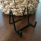 Black metal easel art holder
