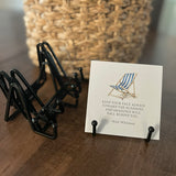 Black metal easel art holder