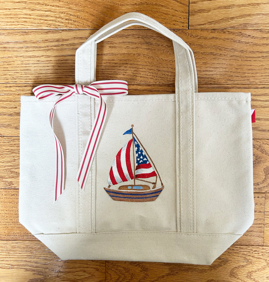 canvas travel tote sail bag marine store Hand Painted Mini Canvas Tote