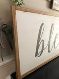 blessed wood sign 5’