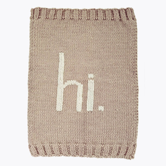 Hi. Hand Knit Blanket beige