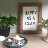 happy as a clam wood sign