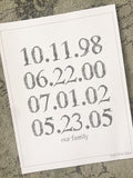 Personalized Special Dates Print
