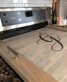 stovetop wood cover & tray with monogram