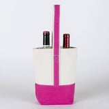 2- Bottle Canvas Wine Gift Host Bag: Pink