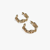 Gold Oval Link Hoop Earrings