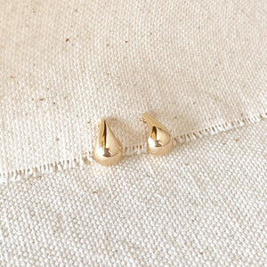 18k Gold Filled Teardrop Stud Earrings