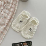 Bow Knit Boat Socks Oat