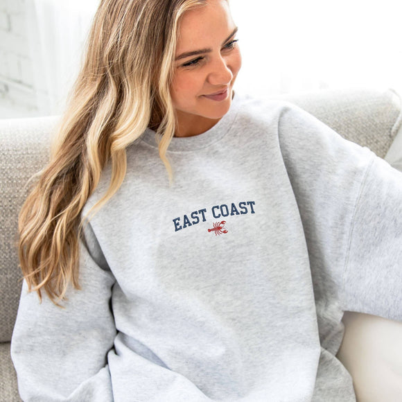 Embroidered East Coast Lobster Crewneck Sweatshirt