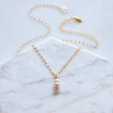 Double Pearl Drop Necklace