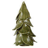 Handmade Christmas Trees - Green - Set of 2: Wipe Clean With Damp Cloth / Ceramic