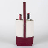 2- Bottle Canvas Wine Gift Host Bag: Pink