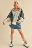 Gray Color Block Sweatshirt