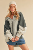 Gray Color Block Sweatshirt