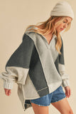 Gray Color Block Sweatshirt