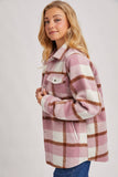 PLAID BRUSHED FLANNEL SHACKET