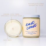 East Coast: 8 oz Soy Wax Candle