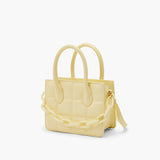 Yellow Quilted Crossbody with chain