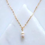 Double Pearl Drop Necklace