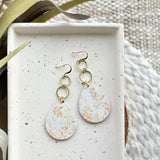 Earrings: floral teardrop