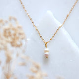 Double Pearl Drop Necklace