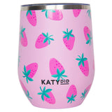 Subtle Strawberry WINE TUMBLER Cup: Pink