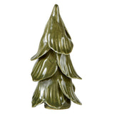 Handmade Christmas Trees - Green - Set of 2: Wipe Clean With Damp Cloth / Ceramic