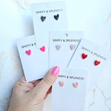 Heart Studs - Pink