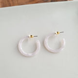 Mini Hoops - white Pearl