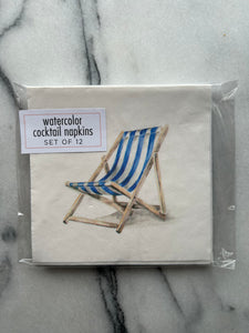 Beach Chair Cocktail Napkins - set of 12