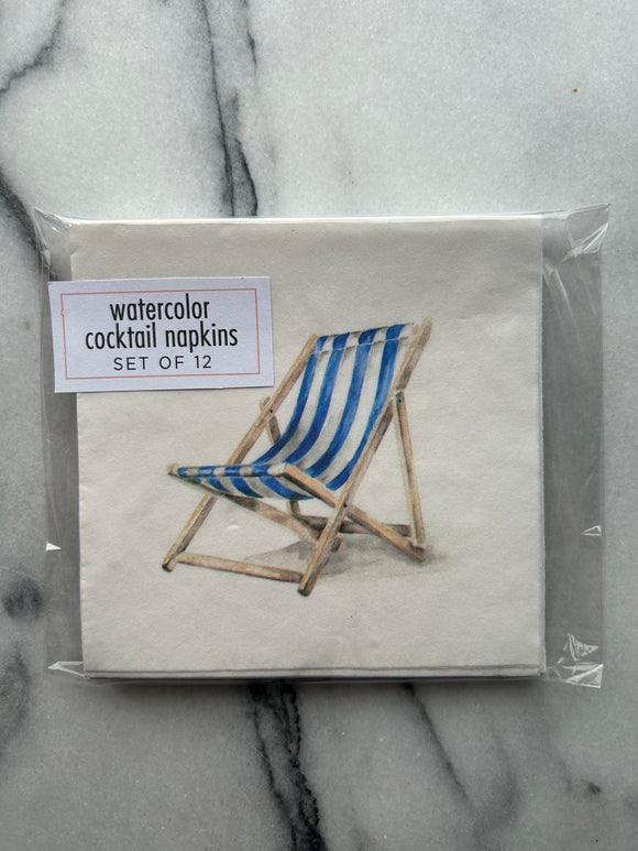 Beach Chair Cocktail Napkins - set of 12