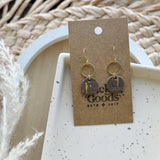 Earrings - drop round loops - Granite