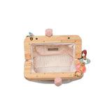 Ivory Evening Bag with colorful chain