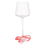 Velvet Bow Wine Charms - Blush - Set of 6