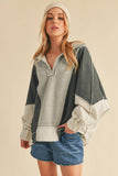 Gray Color Block Sweatshirt