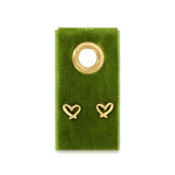 Free Form Heart Studs on Velvet Gift Tag: Gold