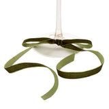 Velvet Bow Wine Charms - Green - Set of 6