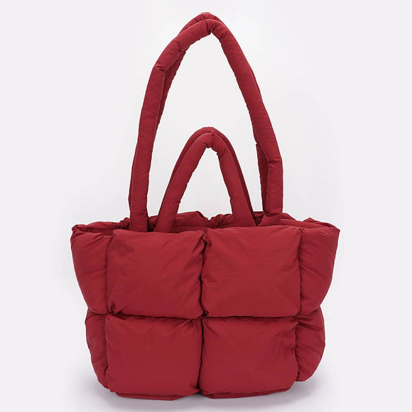 Nylon Quilted Padded Tote Bag