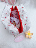 Cherry Quilted Handmade Makeup Bag: Cherry Balm / One-Size