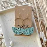 Earrings: gold circle drop - Sage Braid