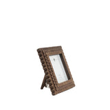 Wood scallop photo frame for 4x4 pic, espresso - 17020