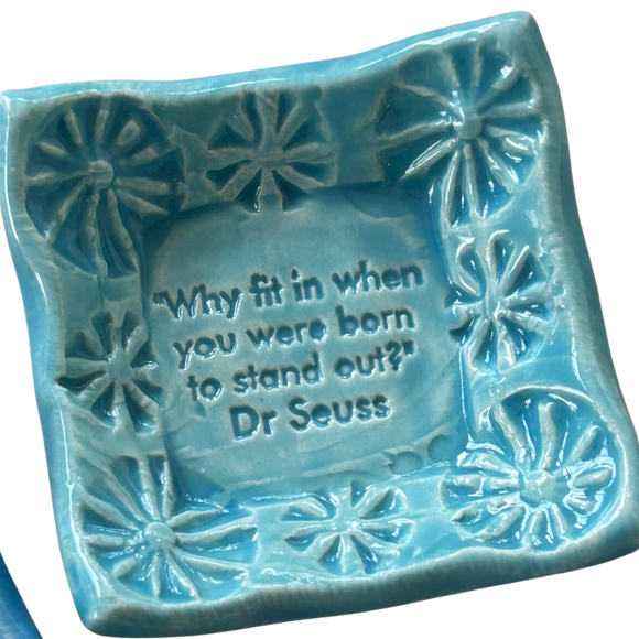 Tiny Dish - Words - Why Fit In: Turquoise