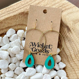 Earrings Wicket Goods Teal tear drop