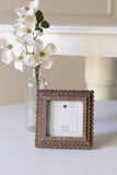 Wood scallop photo frame for 4x4 pic, espresso - 17020