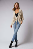 Tie Front Beige Cardigan