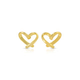 Free Form Heart Studs on Velvet Gift Tag: Gold