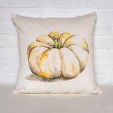 White Pumpkin watercolor pillow